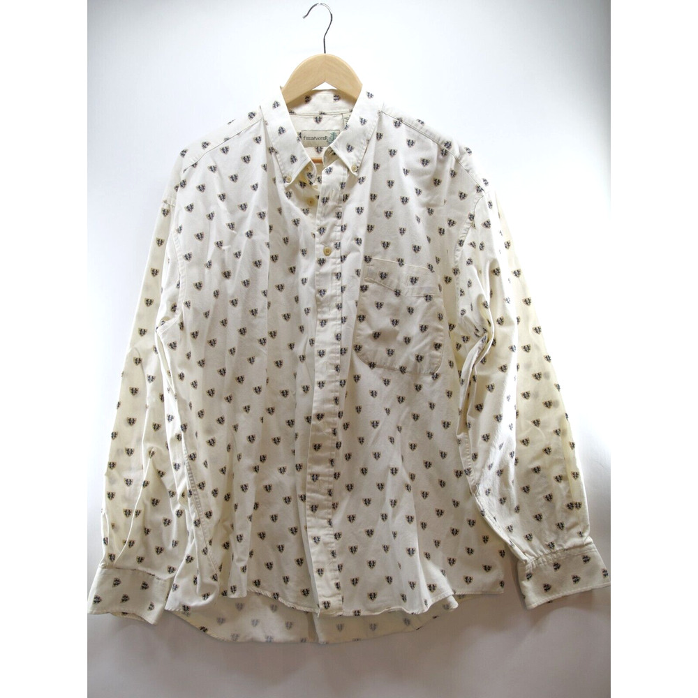 Fieldmaster Men's Large Tall Long Sleeve Button‎ Down Shirt XL Lion Emblem